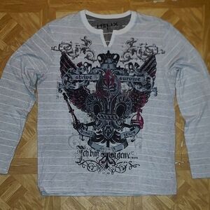 Helix Gray Y2k Graphic Men's Shirt